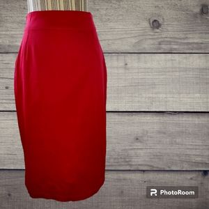 Lot of 2 Pinup Couture Wiggle Straight Skirts Red and White w/ Black Dots  L